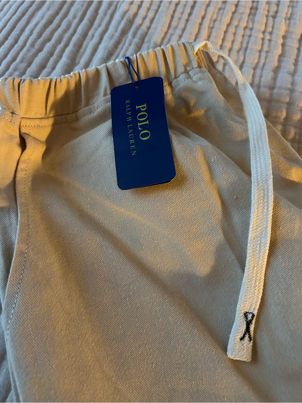 Polo by Ralph Lauren Wide-Leg Drawstring Pants in Beige. NWT! - Picture 5 of 5